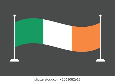 Ireland flag, The flag of Ireland, Flag of Ireland national country symbol illustration Vector, Rectangle Ireland flag illustration, Flat vector illustration
