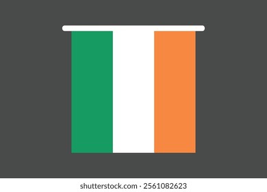 Ireland flag, The flag of Ireland, Flag of Ireland national country symbol illustration Vector, Rectangle Ireland flag illustration, Flat vector illustration
