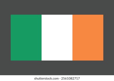 Ireland flag, The flag of Ireland, Flag of Ireland national country symbol illustration Vector, Rectangle Ireland flag illustration, Flat vector illustration
