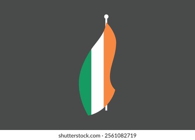 Ireland flag, The flag of Ireland, Flag of Ireland national country symbol illustration Vector, Rectangle Ireland flag illustration, Flat vector illustration
