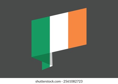 Ireland flag, The flag of Ireland, Flag of Ireland national country symbol illustration Vector, Rectangle Ireland flag illustration, Flat vector illustration
