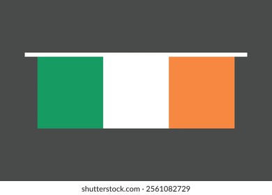 Ireland flag, The flag of Ireland, Flag of Ireland national country symbol illustration Vector, Rectangle Ireland flag illustration, Flat vector illustration
