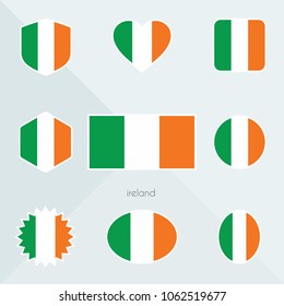 Ireland flag. National flag of Ireland. Ireland vector flag button. Ireland independence day.