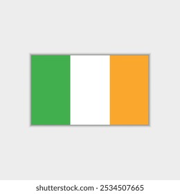 Bandeira da Irlanda, cores oficiais e proporção corretamente. Bandeira nacional da Irlanda. Ilustração vetorial.