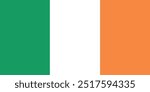 ireland flag official national flag standard colors standard size for independence day, national day celebrations 17 March isolated vector illustration editable eps 10.