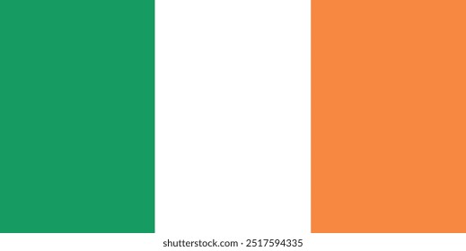 bandeira da irlanda bandeira oficial bandeira nacional cores padrão tamanho padrão para o dia da independência, comemorações do dia nacional 17 de março ilustração vetorial isolada editável eps 10.