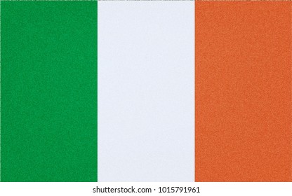 Ireland flag on textured background. Vector illustration.