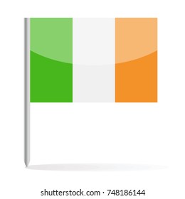 Ireland Flag Pin Vector Icon - Illustration