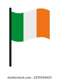 ireland flag in pole waving