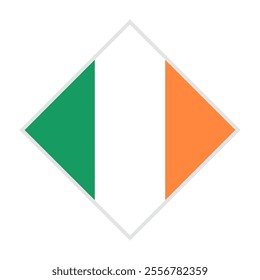 ireland flag - rhombus shape icon on white background	