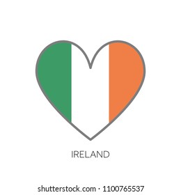 Ireland flag romance love heart shaped vector icon