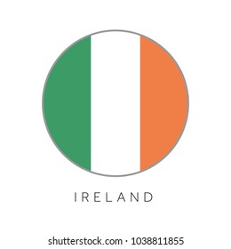 Ireland flag round circle vector icon