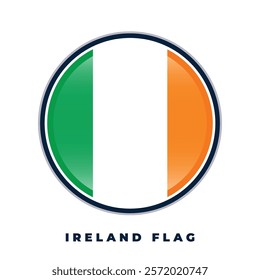 Ireland flag round design circle vector template