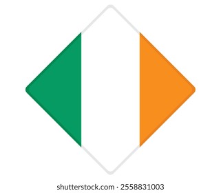 Ireland flag square shaped. vector