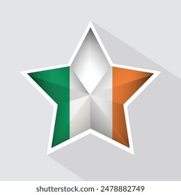 Icono de forma de estrella de bandera de Irlanda