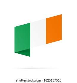 Symbol des Flaggenstaates Irlands einzeln auf nationalem Hintergrund. Grußkarte Nationaler Unabhängigkeitstag der Republik Irland. Illustrationsbanner mit realistischer Staatsflagge.