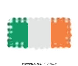Ireland flag symbol halftone vector background illustration