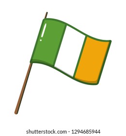 ireland flag symbol white background vector illustration