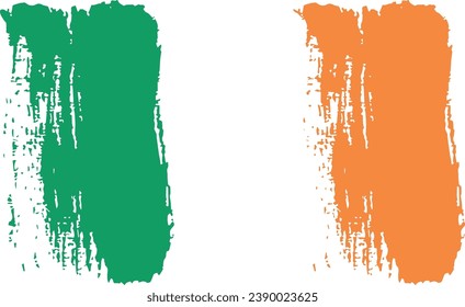 Ireland Flag Vector Aesthetic Chalk Scratch
