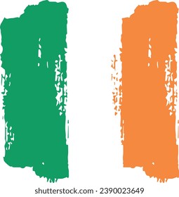 Escrates de pintura estética de vectores de bandera de Irlanda
