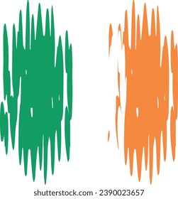 Ireland Flag Vector Aesthetic Paint Scratches