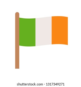 Ireland flag vector, Feast of Saint Patrick flat style icon