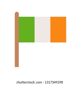 Ireland flag vector, Feast of Saint Patrick flat style icon