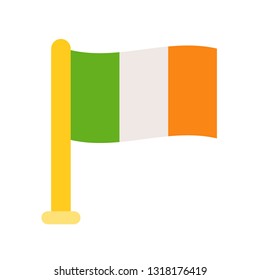Ireland flag vector, Feast of Saint Patrick flat style icon
