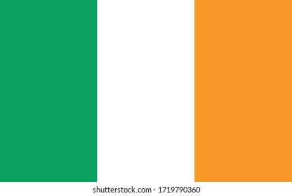 Irland Flagge Vektorgrafik. Reflektieren Sie die irische Flagge. Die Flagge Irlands ist ein Symbol für Freiheit, Patriotismus und Unabhängigkeit.