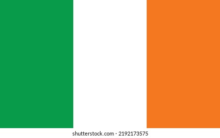 Ireland flag vector graphic. Rectangle Irish flag illustration. Ireland country flag is a symbol of freedom, patriotism and independence.