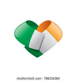 Ireland flag, vector illustration