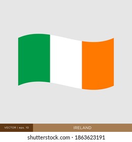 Ireland Flag Vector Illustration Design Template.