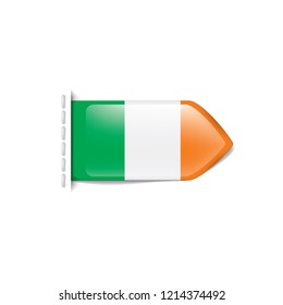 Ireland flag, vector illustration on a white background
