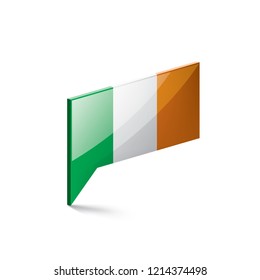 Ireland flag, vector illustration on a white background