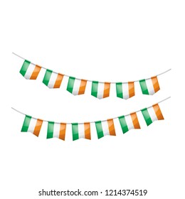 Ireland flag, vector illustration on a white background
