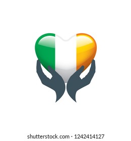 Ireland flag, vector illustration on a white background
