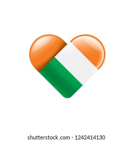 Ireland flag, vector illustration on a white background