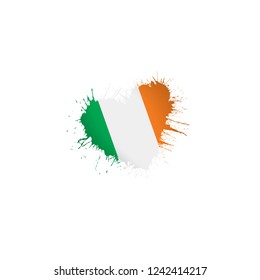 Ireland flag, vector illustration on a white background