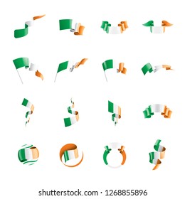 Ireland flag, vector illustration on a white background