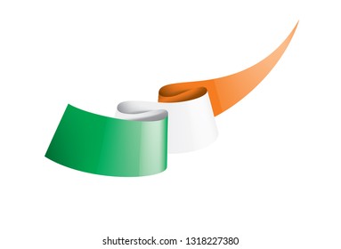 Ireland flag, vector illustration on a white background
