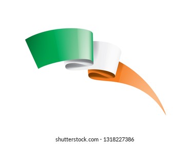 Ireland flag, vector illustration on a white background