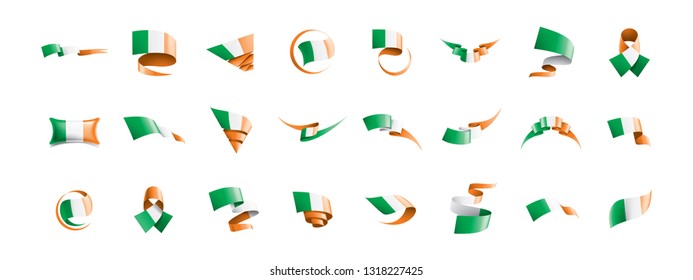 Ireland flag, vector illustration on a white background