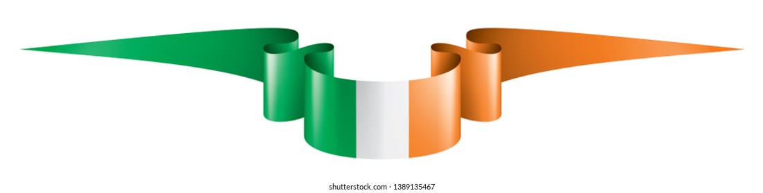 Ireland flag, vector illustration on a white background