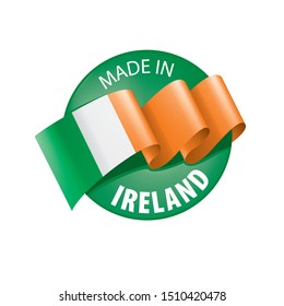 Ireland flag, vector illustration on a white background