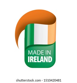 Ireland flag, vector illustration on a white background