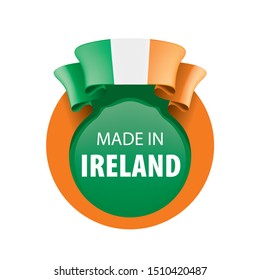Ireland flag, vector illustration on a white background