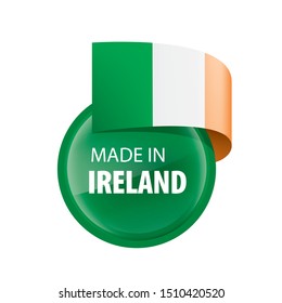 Ireland flag, vector illustration on a white background