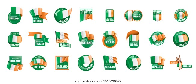 Ireland flag, vector illustration on a white background