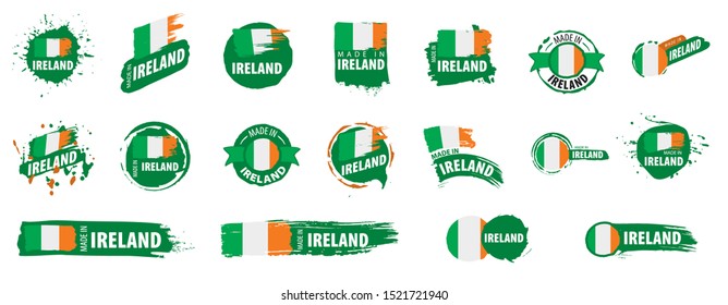 Ireland flag, vector illustration on a white background