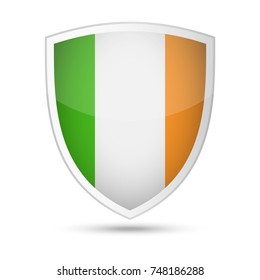 Ireland Flag Vector Shield Icon - Illustration